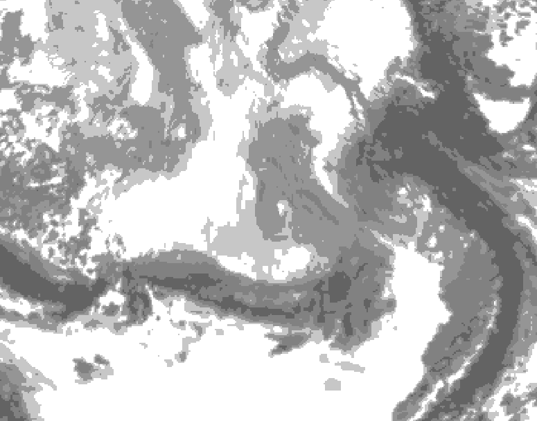 GDPS total cloud 222 hour forecast chart for Canada based on 2025/12/21 0000Z data
