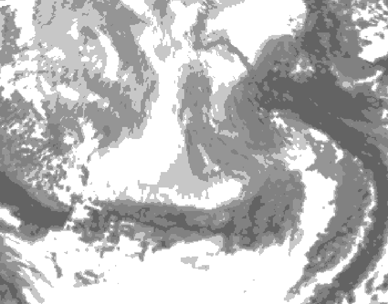GDPS total cloud 228 hour forecast chart for Canada based on 2025/12/21 0000Z data