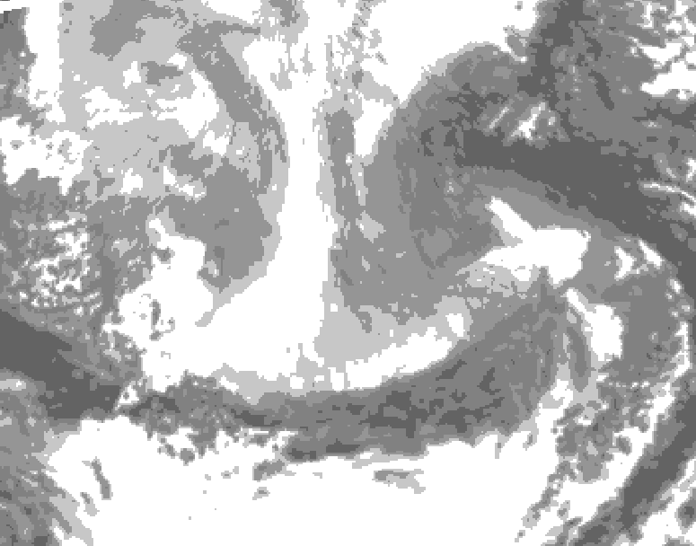 GDPS total cloud 234 hour forecast chart for Canada based on 2025/12/21 0000Z data