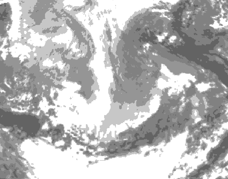 GDPS total cloud 240 hour forecast chart for Canada based on 2025/12/21 0000Z data