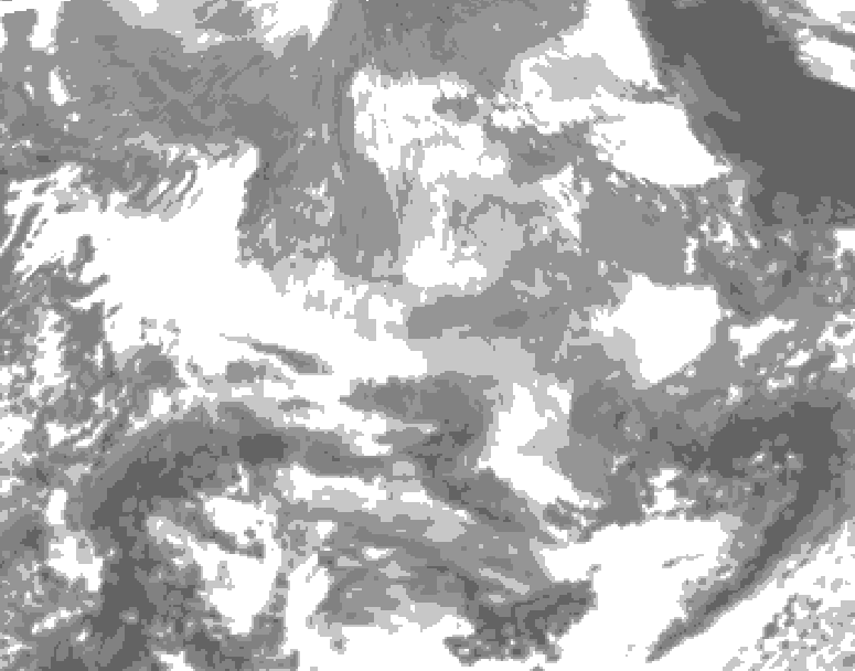 GDPS total cloud 072 hour forecast chart for Canada based on 2025/12/21 1200Z data