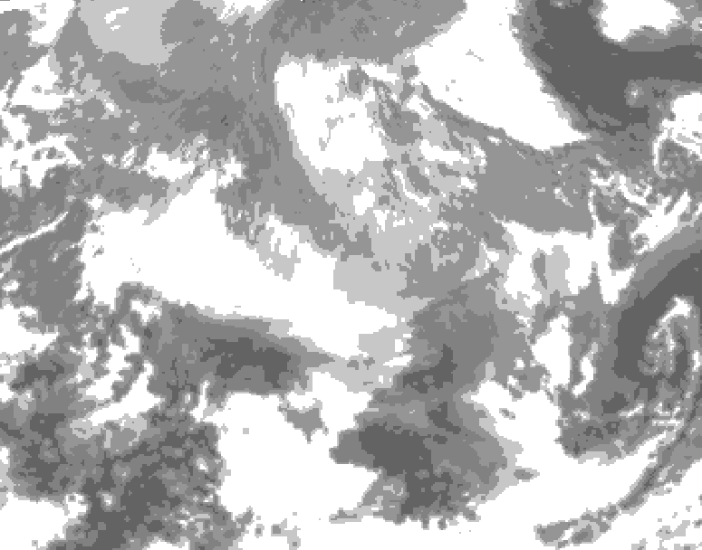 GDPS total cloud 084 hour forecast chart for Canada based on 2025/12/21 1200Z data
