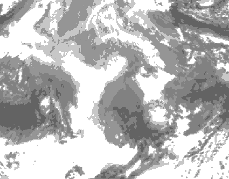 GDPS total cloud 156 hour forecast chart for Canada based on 2025/12/21 1200Z data