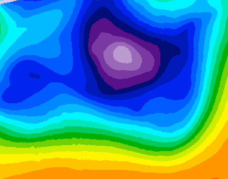 GDPS 500 millibar geopotential height 006 hour forecast chart for Canada based on 2025/12/22 0000Z data