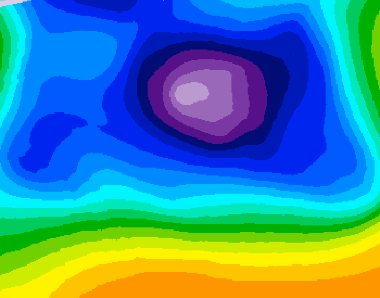GDPS 500 millibar geopotential height 030 hour forecast chart for Canada based on 2025/12/22 0000Z data