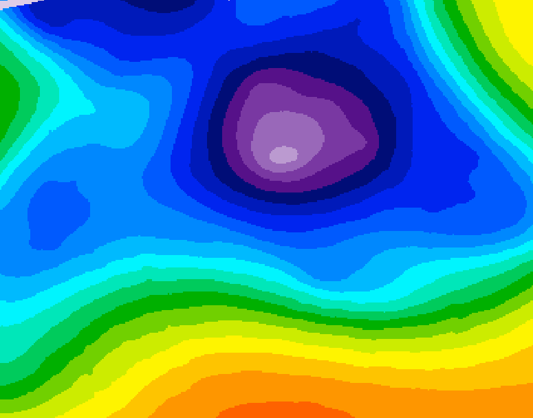 GDPS 500 millibar geopotential height 048 hour forecast chart for Canada based on 2025/12/22 0000Z data