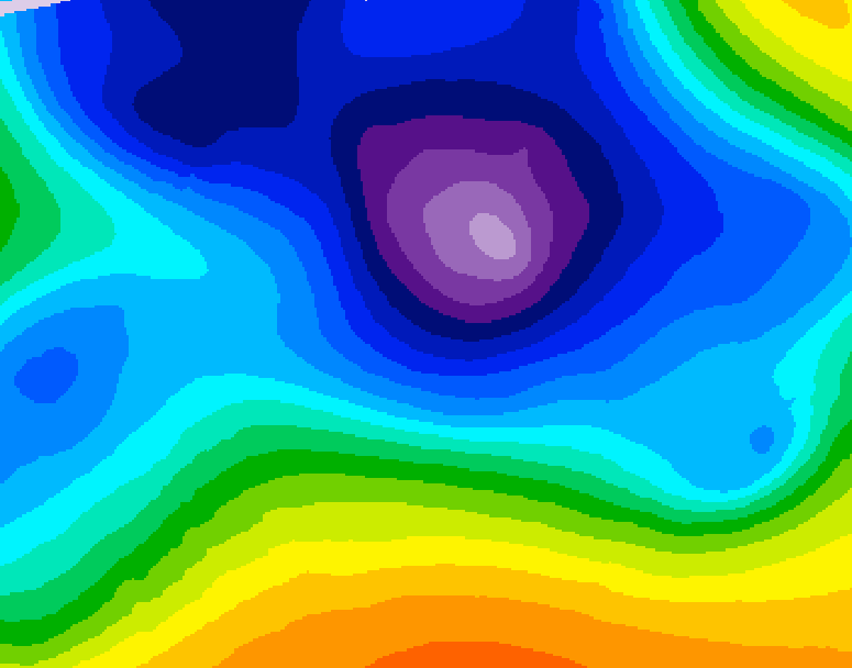 GDPS 500 millibar geopotential height 066 hour forecast chart for Canada based on 2025/12/22 0000Z data