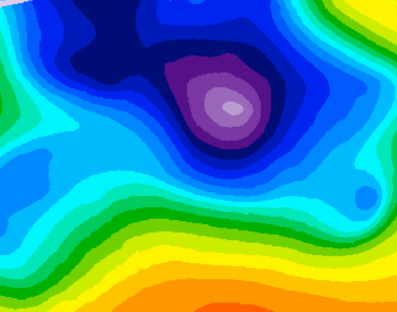 GDPS 500 millibar geopotential height 072 hour forecast chart for Canada based on 2025/12/22 0000Z data