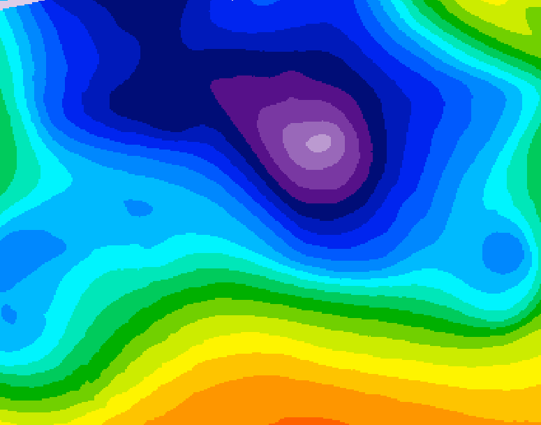 GDPS 500 millibar geopotential height 078 hour forecast chart for Canada based on 2025/12/22 0000Z data