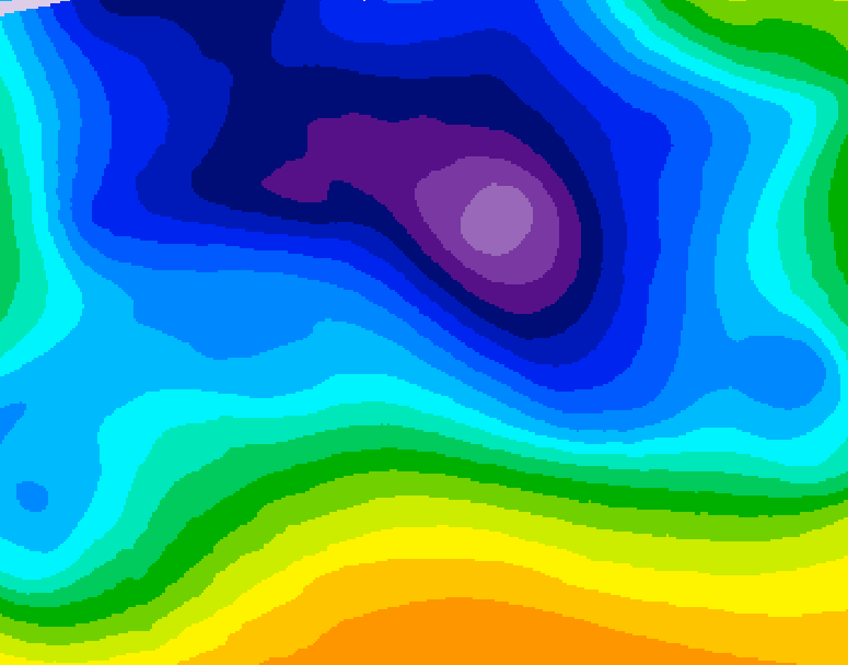GDPS 500 millibar geopotential height 084 hour forecast chart for Canada based on 2025/12/22 0000Z data
