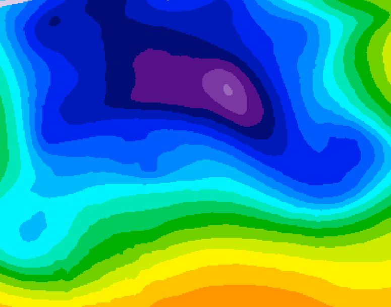 GDPS 500 millibar geopotential height 096 hour forecast chart for Canada based on 2025/12/22 0000Z data