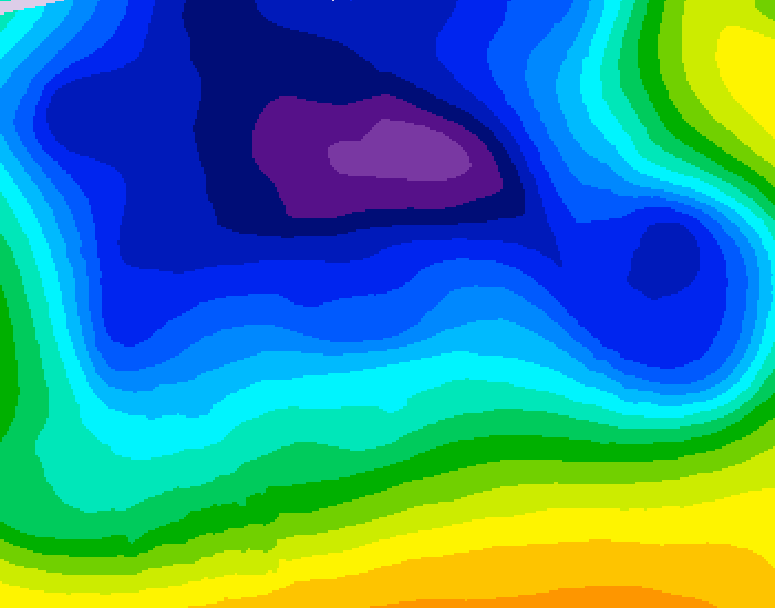 GDPS 500 millibar geopotential height 108 hour forecast chart for Canada based on 2025/12/22 0000Z data