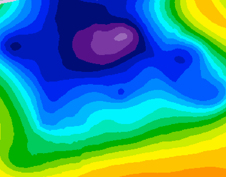 GDPS 500 millibar geopotential height 120 hour forecast chart for Canada based on 2025/12/22 0000Z data