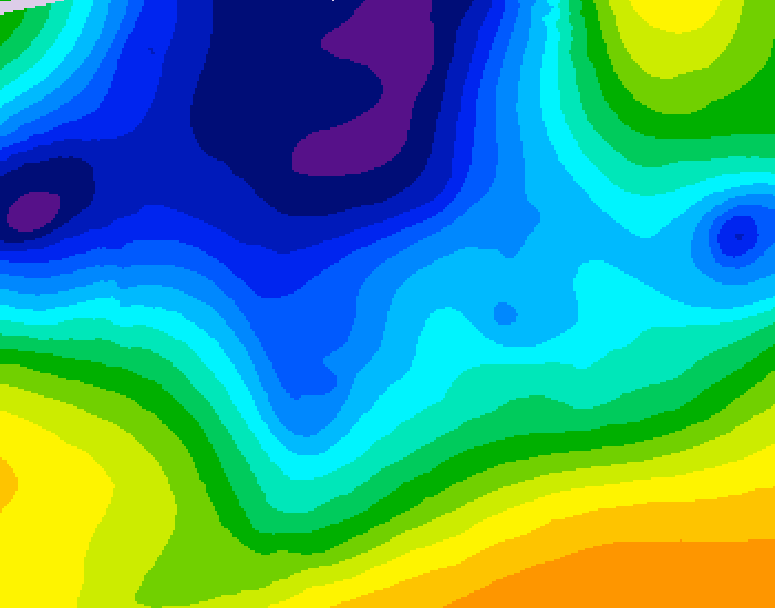 GDPS 500 millibar geopotential height 144 hour forecast chart for Canada based on 2025/12/22 0000Z data