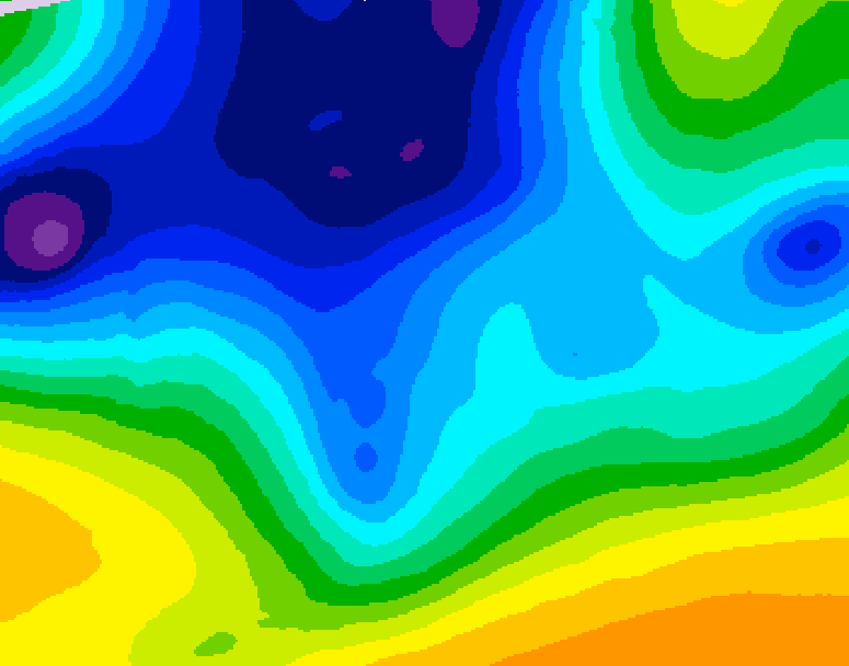 GDPS 500 millibar geopotential height 150 hour forecast chart for Canada based on 2025/12/22 0000Z data