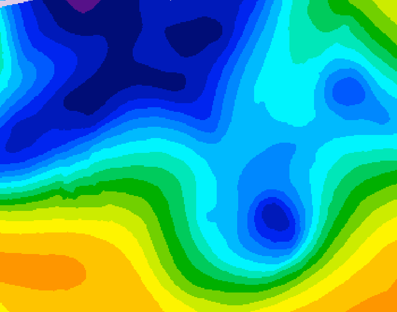 GDPS 500 millibar geopotential height 180 hour forecast chart for Canada based on 2025/12/22 0000Z data