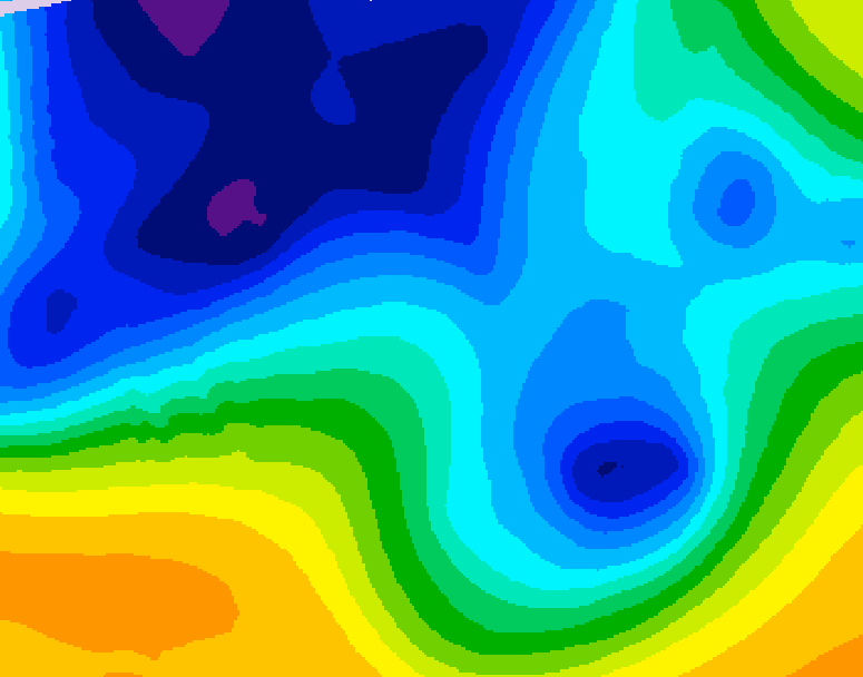 GDPS 500 millibar geopotential height 186 hour forecast chart for Canada based on 2025/12/22 0000Z data