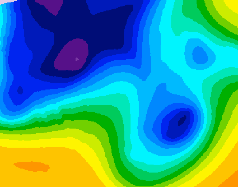 GDPS 500 millibar geopotential height 192 hour forecast chart for Canada based on 2025/12/22 0000Z data