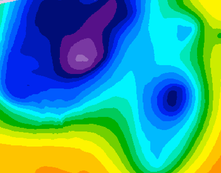 GDPS 500 millibar geopotential height 210 hour forecast chart for Canada based on 2025/12/22 0000Z data