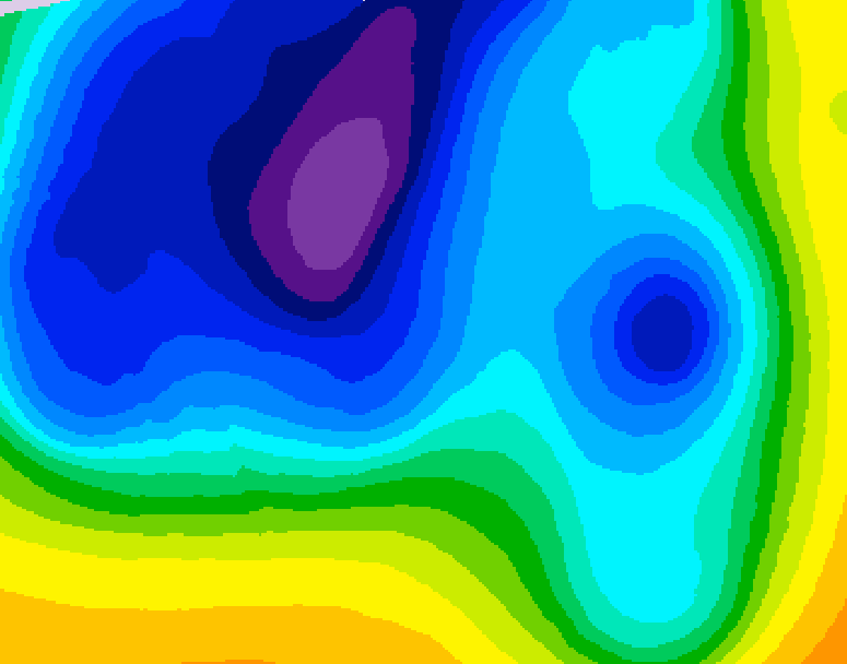 GDPS 500 millibar geopotential height 222 hour forecast chart for Canada based on 2025/12/22 0000Z data