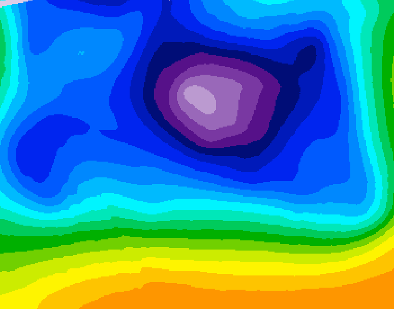 GDPS 500 millibar geopotential height 012 hour forecast chart for Canada based on 2025/12/22 1200Z data