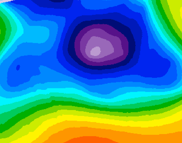 GDPS 500 millibar geopotential height 030 hour forecast chart for Canada based on 2025/12/22 1200Z data
