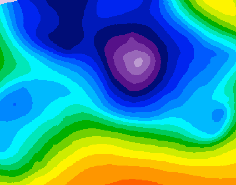 GDPS 500 millibar geopotential height 060 hour forecast chart for Canada based on 2025/12/22 1200Z data