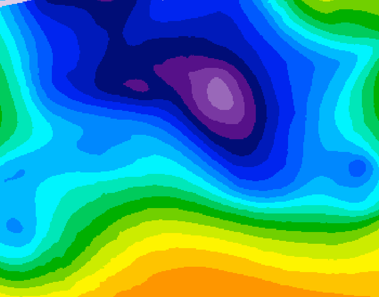 GDPS 500 millibar geopotential height 072 hour forecast chart for Canada based on 2025/12/22 1200Z data