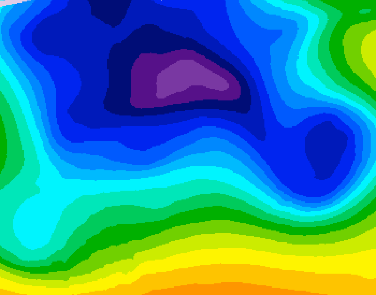 GDPS 500 millibar geopotential height 090 hour forecast chart for Canada based on 2025/12/22 1200Z data