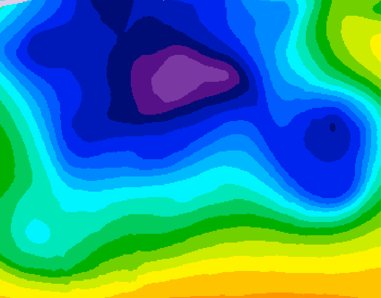 GDPS 500 millibar geopotential height 096 hour forecast chart for Canada based on 2025/12/22 1200Z data