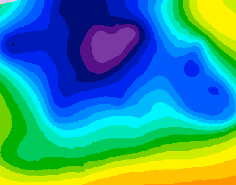 GDPS 500 millibar geopotential height 108 hour forecast chart for Canada based on 2025/12/22 1200Z data