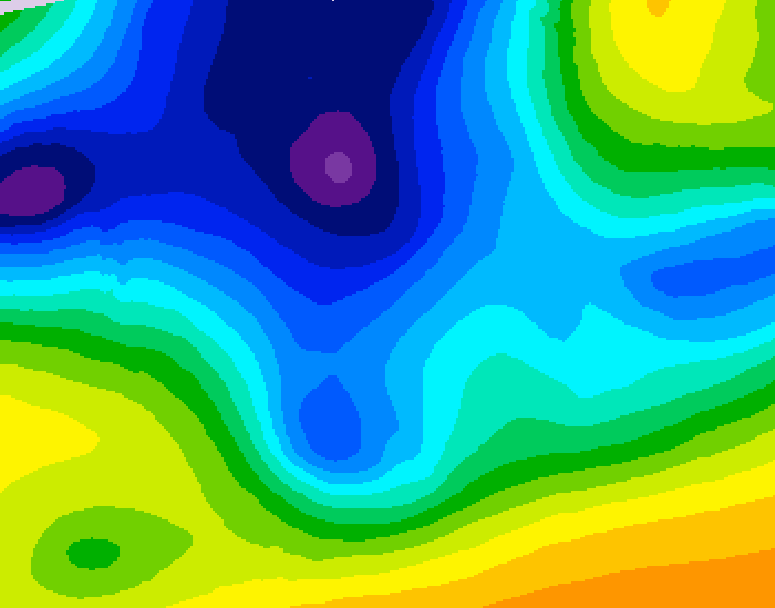 GDPS 500 millibar geopotential height 132 hour forecast chart for Canada based on 2025/12/22 1200Z data