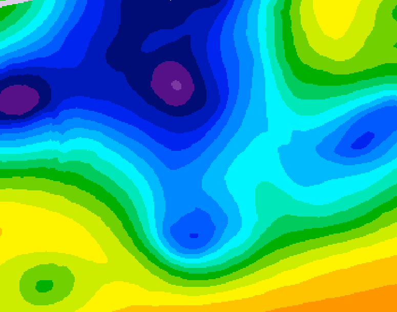 GDPS 500 millibar geopotential height 138 hour forecast chart for Canada based on 2025/12/22 1200Z data