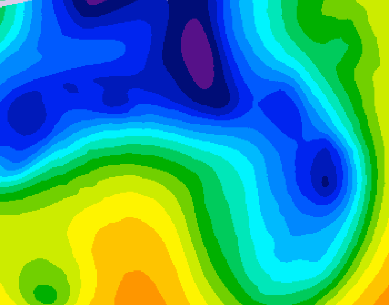 GDPS 500 millibar geopotential height 192 hour forecast chart for Canada based on 2025/12/22 1200Z data