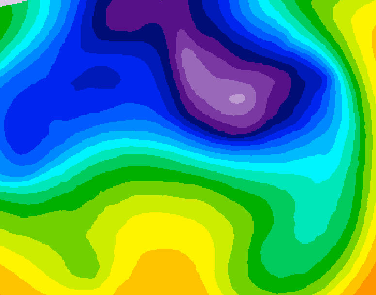 GDPS 500 millibar geopotential height 216 hour forecast chart for Canada based on 2025/12/22 1200Z data
