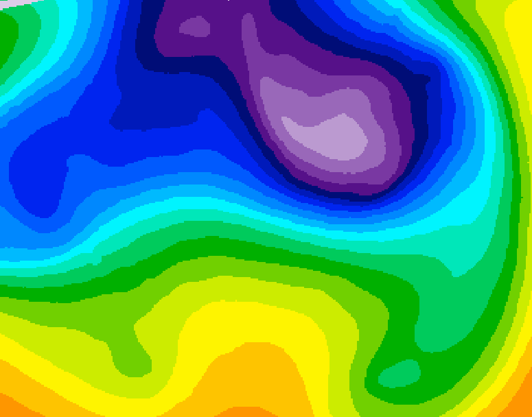 GDPS 500 millibar geopotential height 222 hour forecast chart for Canada based on 2025/12/22 1200Z data