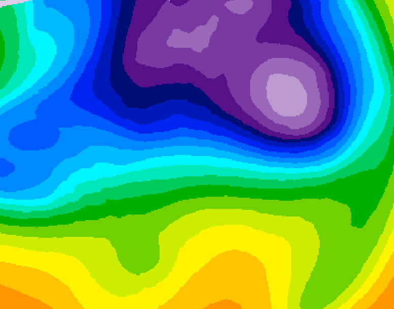GDPS 500 millibar geopotential height 240 hour forecast chart for Canada based on 2025/12/22 1200Z data