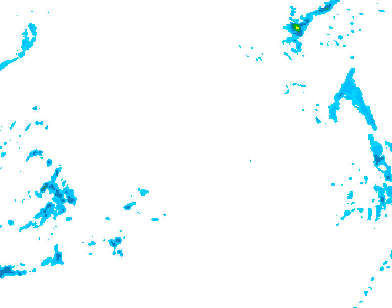 GDPS precipitation 018 hour forecast chart for Canada based on 2025/12/22 0000Z data