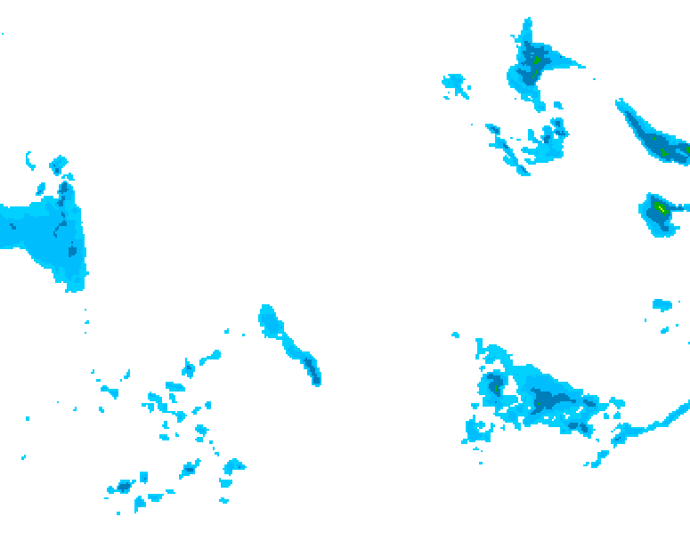 GDPS precipitation 126 hour forecast chart for Canada based on 2025/12/22 0000Z data