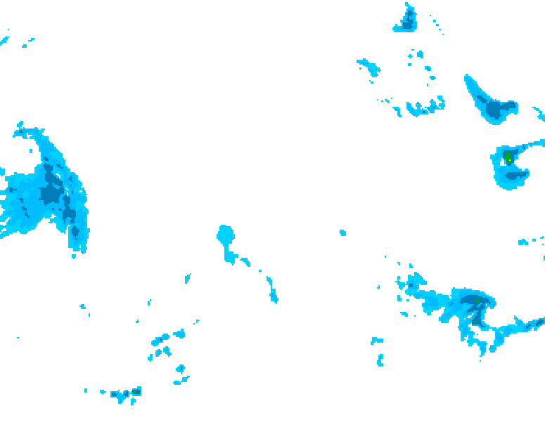 GDPS precipitation 132 hour forecast chart for Canada based on 2025/12/22 0000Z data