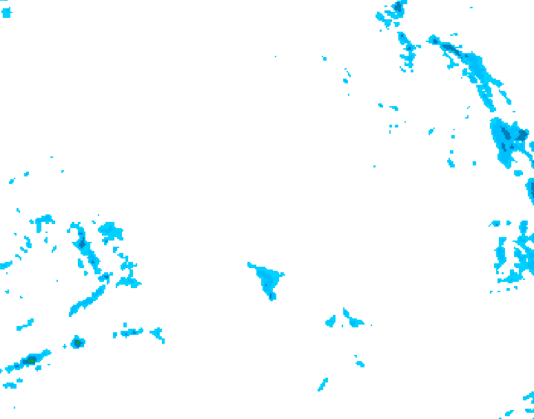 GDPS precipitation 018 hour forecast chart for Canada based on 2025/12/22 1200Z data