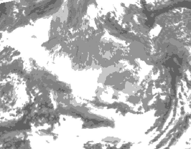 GDPS total cloud 006 hour forecast chart for Canada based on 2025/12/22 0000Z data