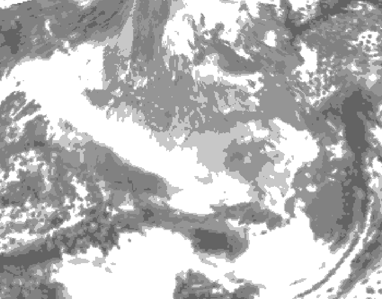 GDPS total cloud 012 hour forecast chart for Canada based on 2025/12/22 0000Z data