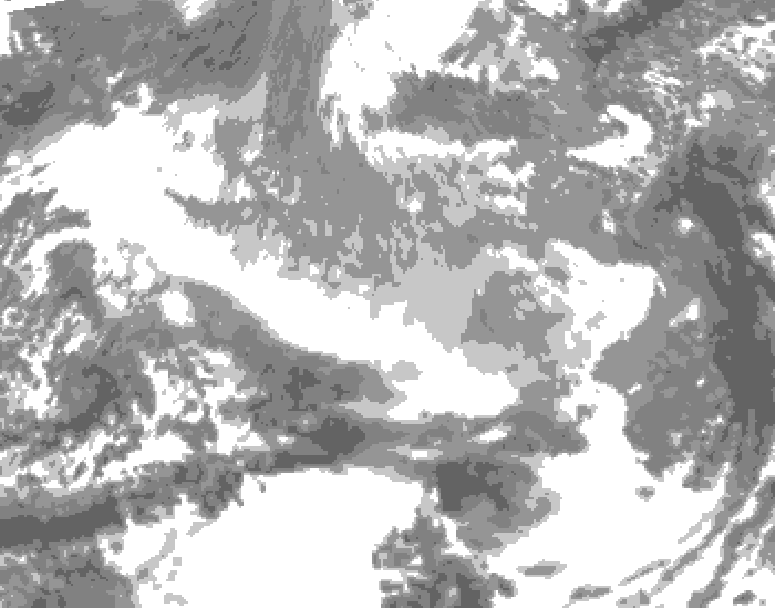 GDPS total cloud 018 hour forecast chart for Canada based on 2025/12/22 0000Z data