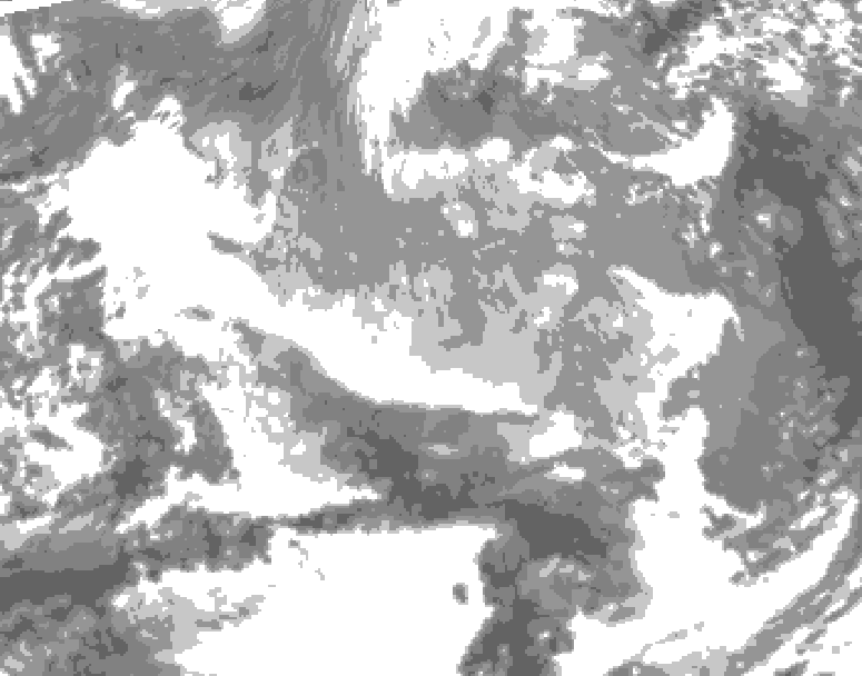 GDPS total cloud 024 hour forecast chart for Canada based on 2025/12/22 0000Z data