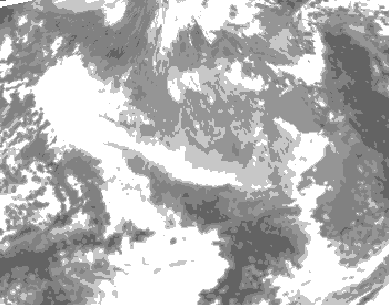 GDPS total cloud 030 hour forecast chart for Canada based on 2025/12/22 0000Z data