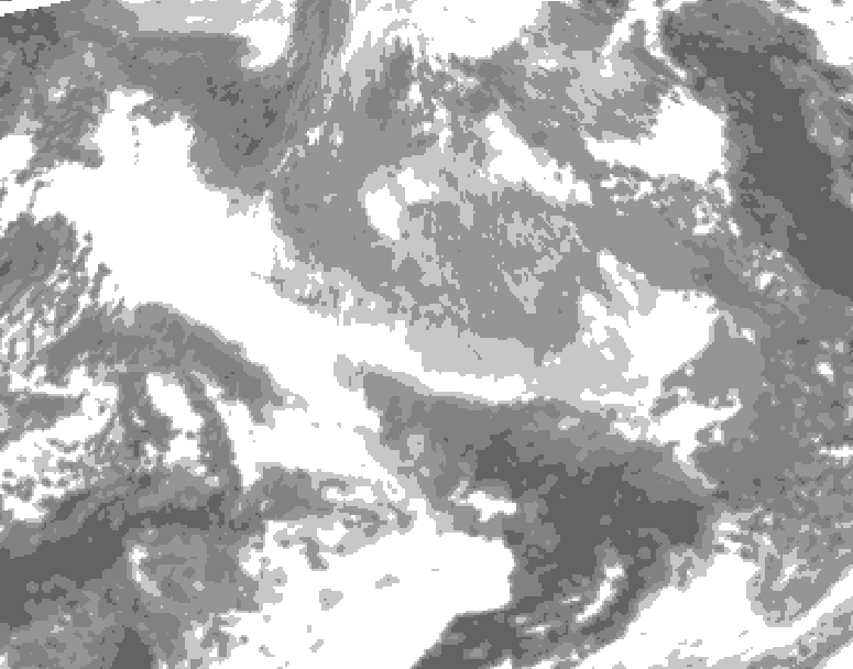 GDPS total cloud 036 hour forecast chart for Canada based on 2025/12/22 0000Z data