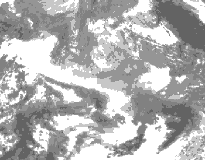 GDPS total cloud 054 hour forecast chart for Canada based on 2025/12/22 0000Z data