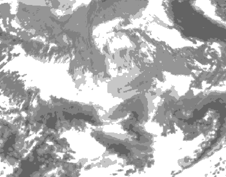 GDPS total cloud 066 hour forecast chart for Canada based on 2025/12/22 0000Z data