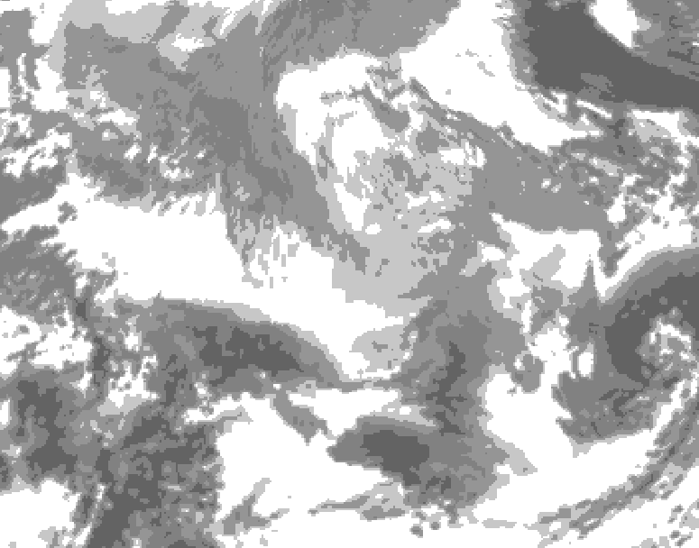 GDPS total cloud 072 hour forecast chart for Canada based on 2025/12/22 0000Z data